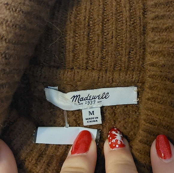 Madewell Wafflestitch Turtleneck Sweater, Size Medium - Picture 6 of 7